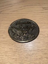 Vintage Western Franstar Eagle Brass Belt Buckle Made In USA