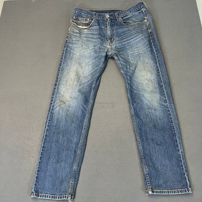 Levi Strauss 505 Regular Fit Jeans Mens W34 L32 Blue Denim Straight Leg Workwear