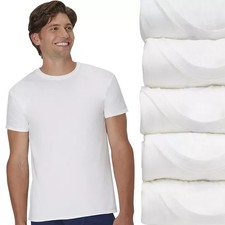 Men  s Hanes Ultimate 5-Pack ComfortSoft Crewneck T-Shirt Undershirts - White - L
