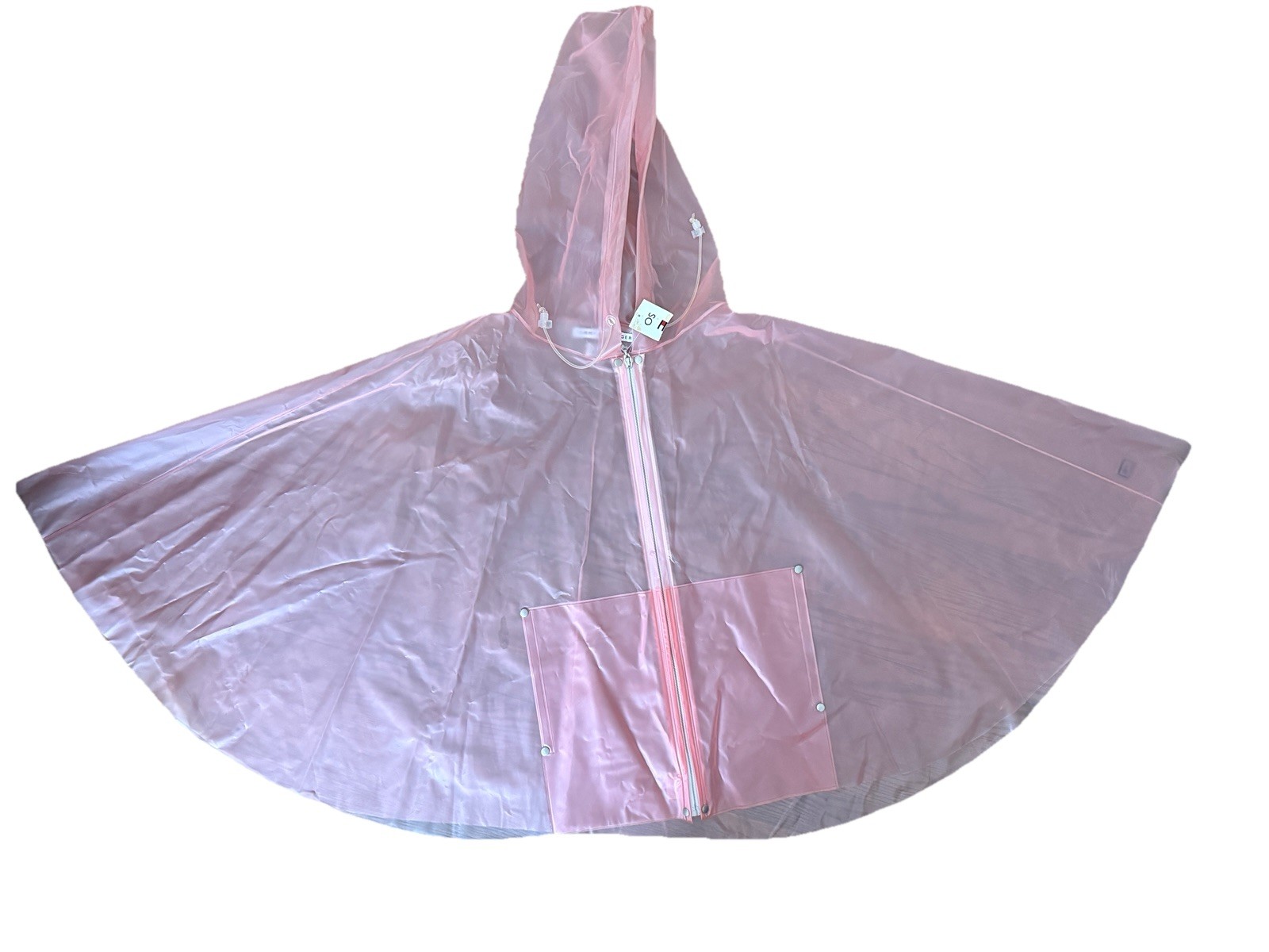 VTG Deadstock Tommy Hilfiger Clear Pink Vinyl Rain Coat Poncho Y2K Jelly OS