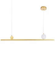Lampe Suspendue LED en Métal Pendante Géométrique Dorée Alwand