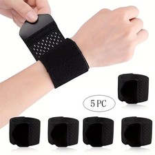 5PC Adjustable Sports Wrist Band Brace Wrap Support Strap Carpal Tunnel Bandage