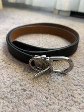 Women s 100 Leather Reversible Belt Silver Buckle Large
