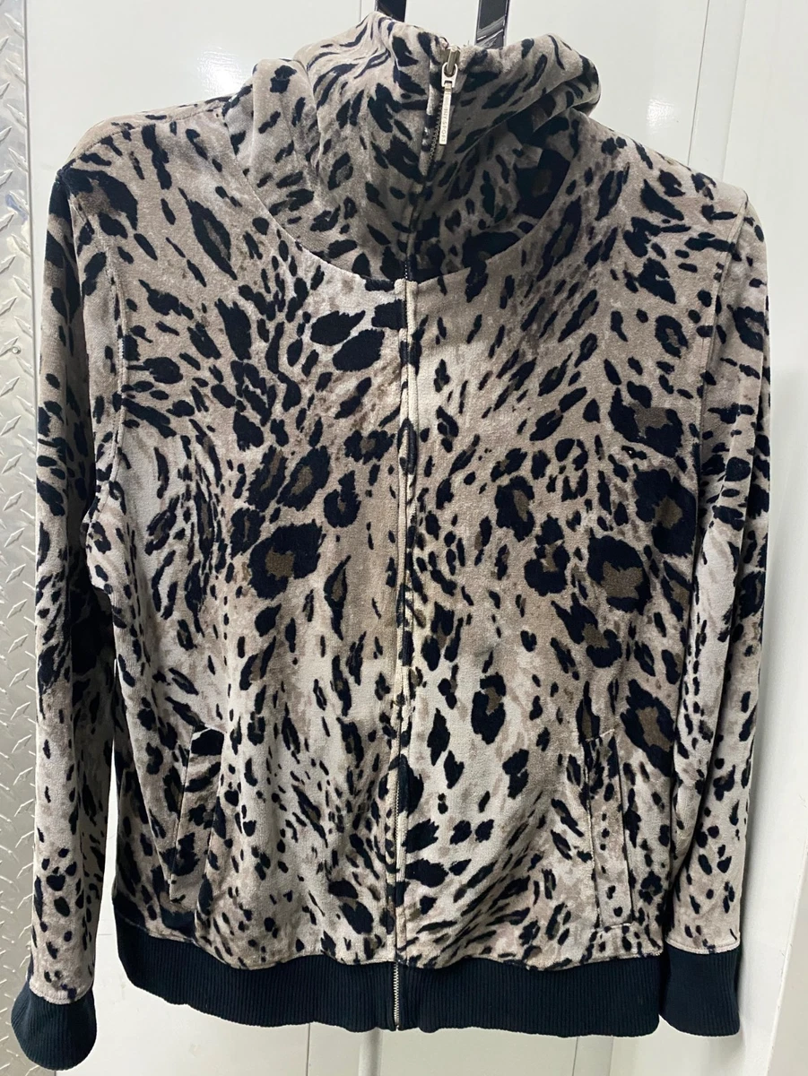 JONES NEW YORK ヒョウ柄ジャケット Jones New York Sport ANIMAL PRINT Jacket Velvet Full Zip Pockets