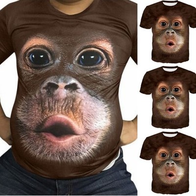 3D Printed-Tee Mens Summer Basic T Shirt Short Sleeve Top Casual Sport Tee L-3XL