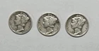 1935 P Mercury Silver Dimes Circulated As Pictured Lot Of Three (SP101)