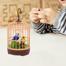 Birds Birdcage Toy Voice Activated Ornament Chirping Birthday Gift Realistic