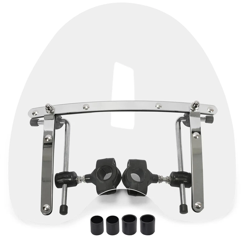 For Harley Honda Suzuki Yamaha Motorcycle 7/8'' 1'' 1-1/4" Handlebar Windshield - Image 2 of 4