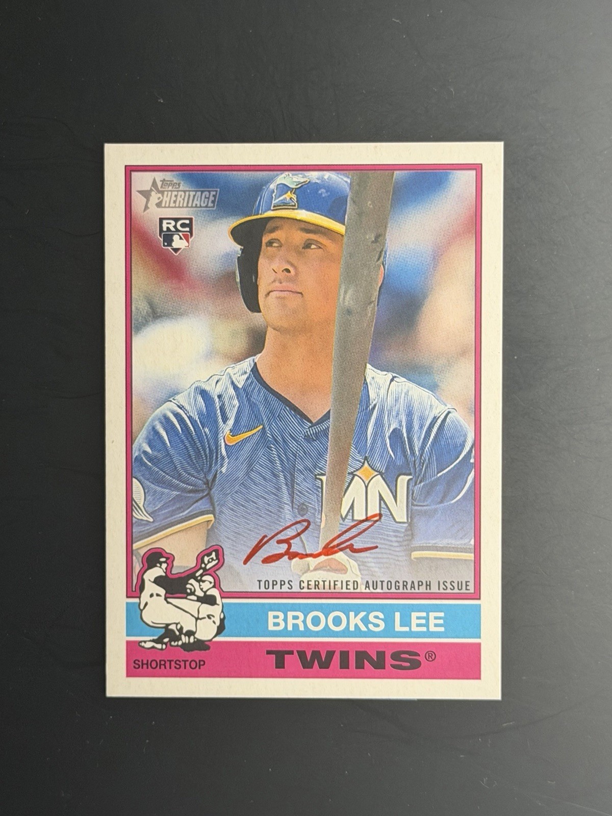 2025 Topps Heritage Brooks Lee RC Real One Auto Red Ink /76