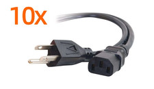 x10 C2G 10ft 3.04m 18 AWG Universal Power Cord, NEMA 5-15P to IEC320C13 03134