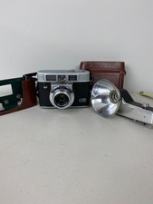 Vtg Kodak Automatic 35 Camera 35mm Leather Case Synchro Lens Strap Flash