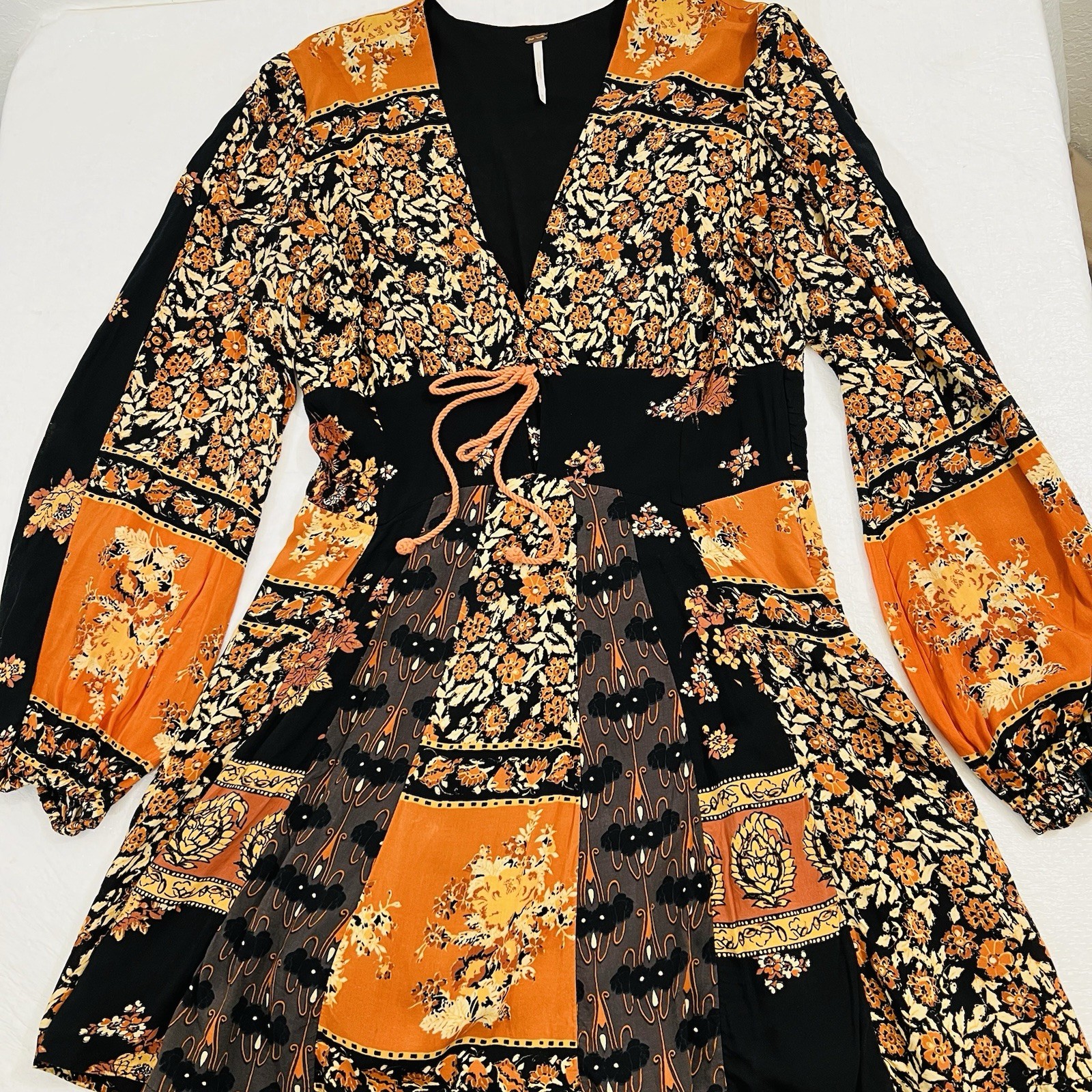 Free People Boho Patchwork Whimsy goth Peasant Tu… - image 3