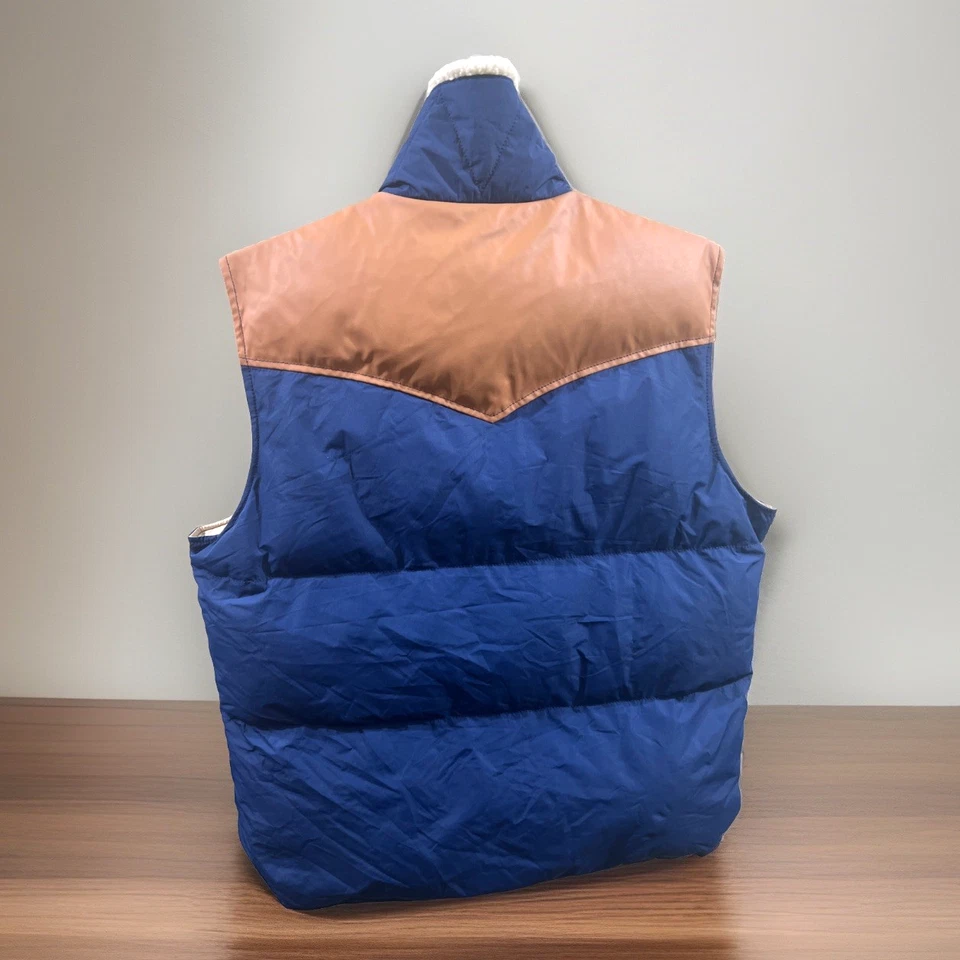 Chaleco acolchado BOGNER cuello de piel imitación cuero inserciones botón a presión delantero 46" pecho Foto 2 de 4