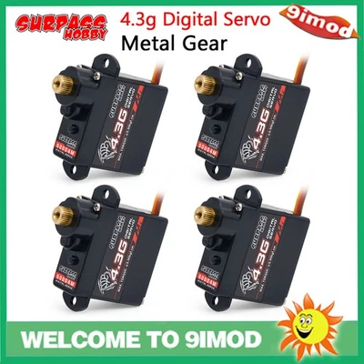 4 teile Surpass Hobby Digital Servo 4,3g Micro Metal Gear Servo für RC Flugzeug