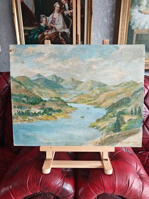 1952 Original Kunstwerk von DW Swanston Öle an Bord impressionistischer Stil Landschaft