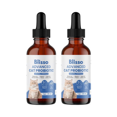 (2-Pack) Blisso Advanced Cat Probiotic Drops   Digestive Support Liquid Drops