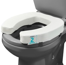 Lunderg Padded Toilet Seat Riser for Seniors - Adds 2 inches. Universal Fit NEW