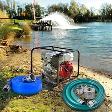 Suction Hose Pump Kit 2" x 65' Blue Backwash Hose & 2" x 20' Green Suction Hose