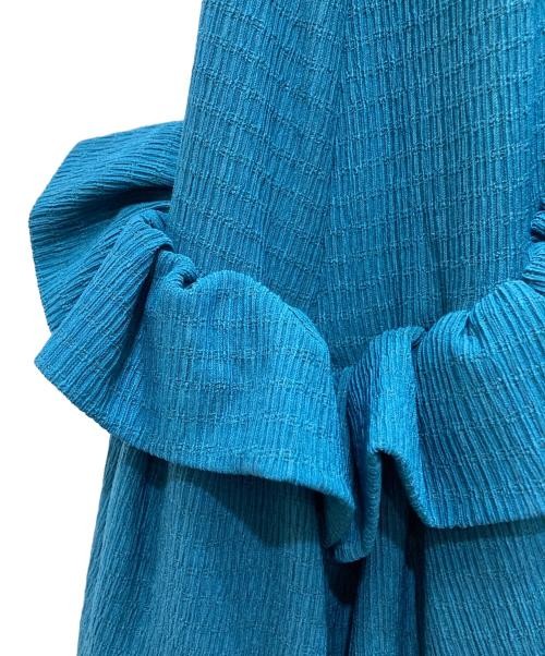 Ameri Crepe Volume Gather Skirt Blue Polyester Us… - image 4