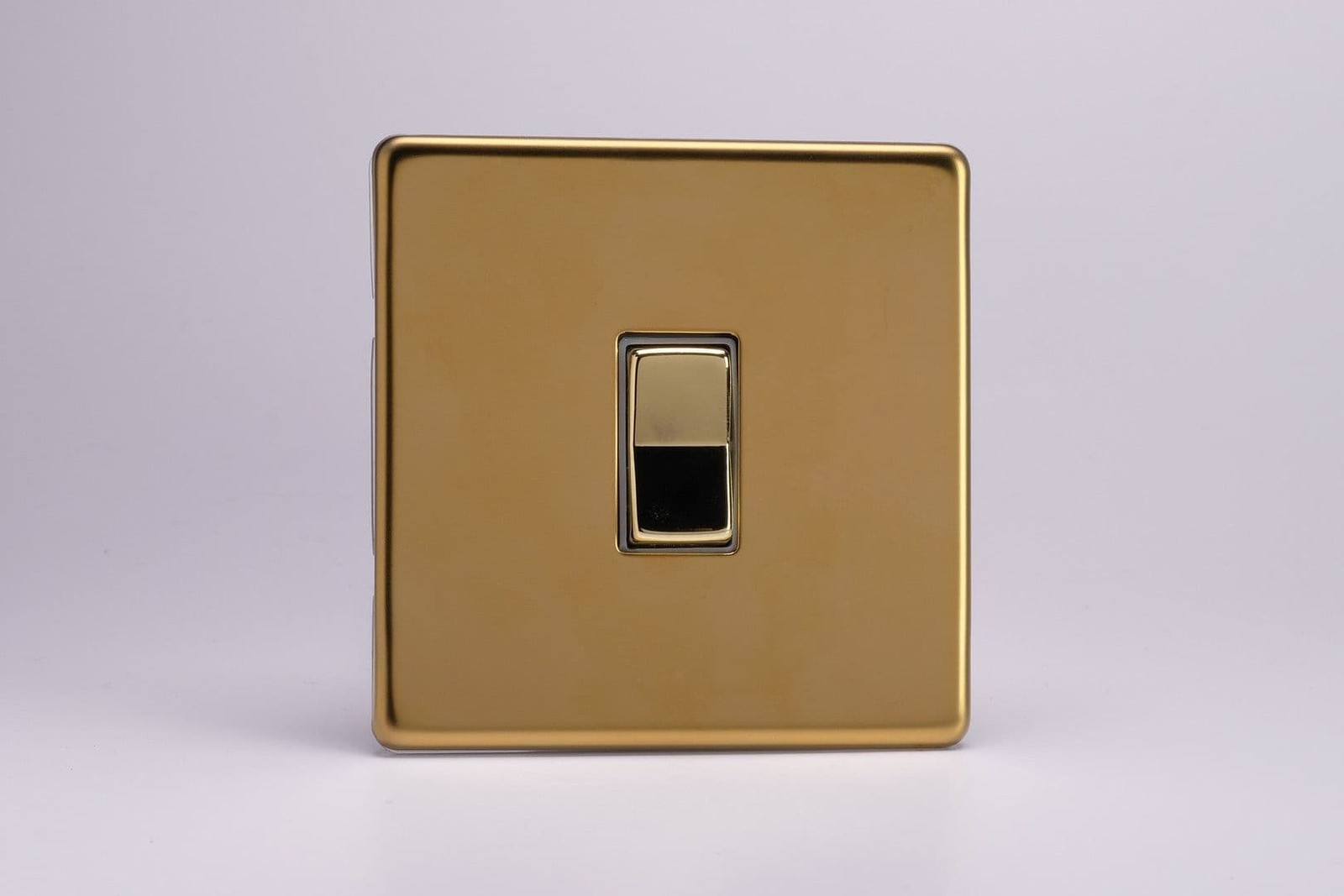 Varilight XDVKR1S Screwless Polished Brass 1 Gang 2 Way & Off Retractive Switch