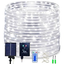 Solar Rope Lights, 50 Feet 500 LED 8 Modes Solar Rope String Lights Outdoor F...