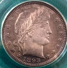 1893 US 25C Proof Barber Quarter PCGS PR63 - OGH Golden Toning