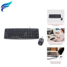 Slimline Wired Keyboard and Mouse Combo USB Plug-and-Play Numeric Keypad Adju...