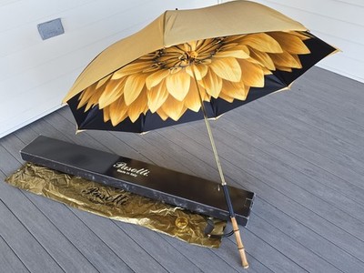 Super Beautiful Woman s Pasotti Ombrelli Dahlia Gold Umbrella/Parasol in Box