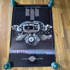 VTG 1981 Harley Davidson V-twin Dealership Poster Glory & Guts VERY RARE!! 36X24