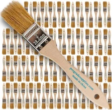 Pro Grade Chip Paint Brushes - 96-Pack - 1" for 1", Light Brown 