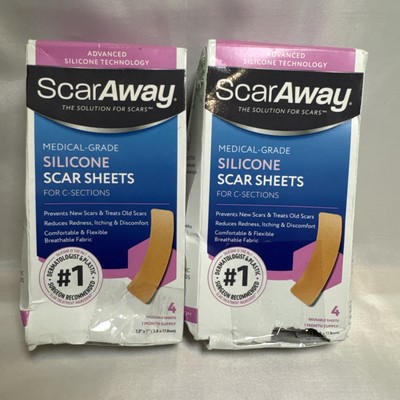 ScarAway Scar Treatment Silicone Sheet 1.5x7 4 Count Medical Grade