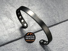 Titanium Cuff, Magnetic Titanium Bracelet, Black Mens Bracelet, Magnetic Therapy