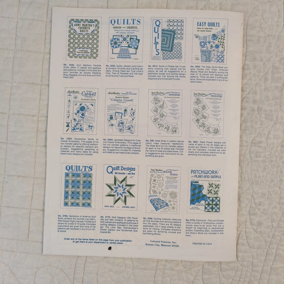 Редкие винтажные смелые и красивые одеяла тети Марты 1950-е 16 узоров No 3778 - Изображение 4 из 4