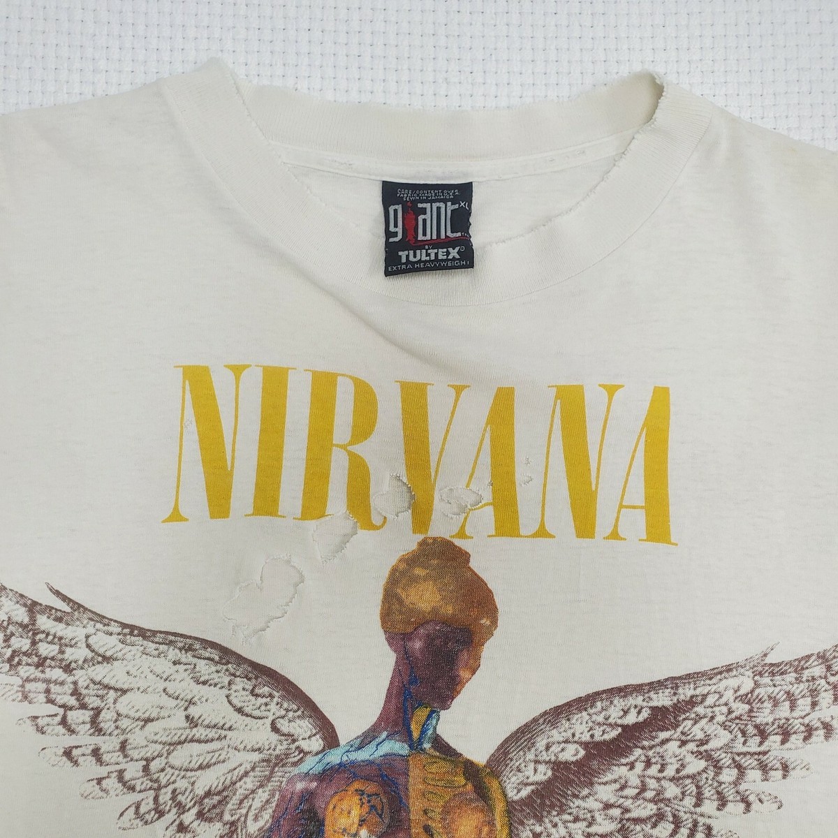 Vtg Nirvana In Utero Shirt 1993 Giant Tag Rock Band Tee Kurt Vtg Nirvana In Utero Shirt 1993 Giant Tag Rock Band Tee Kurt