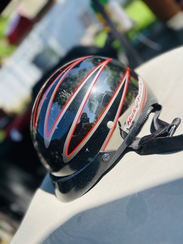Harley Davidson Chrome/Red/Black/ Mirrored Half Helmet / Size M - Picture 13 of 13