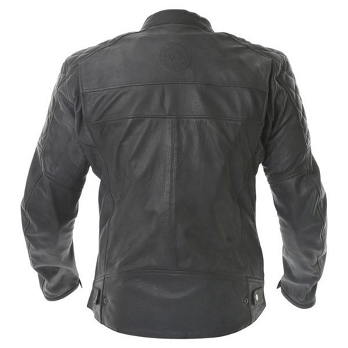 BKS Retro Leather Motorcycle Jacket Mens Armoured Black Vintage - Picture 3 of 4