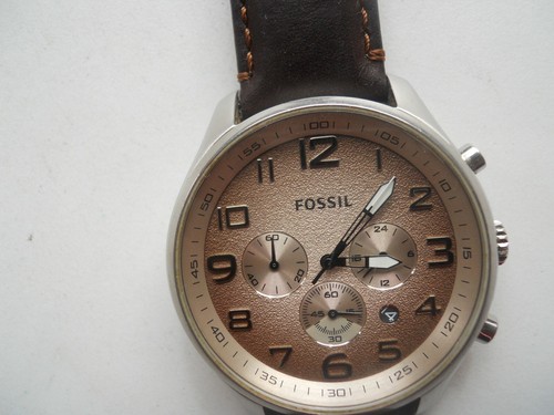 Fossil men's chronograph brown leather 