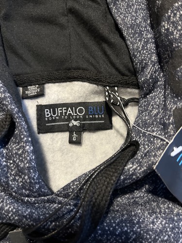 Buffalo Blu by David Bitton men’s pullover hoodie gray size large NEW - Picture 5 of 7
