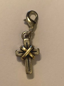 Brighton-Cross-Gold-X-Scrollwork-Etched-Silver-Two-Toned-Custom-Clip-On-Charm