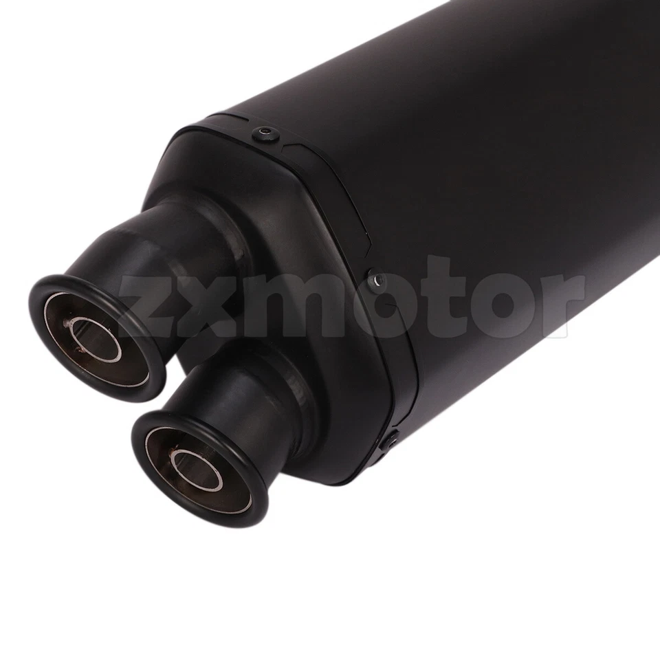 Motorcycles Exhaust Muffler Tail Pipe 430mm 17" Full Black Dual Outlet DB Killer - Image 4 of 4