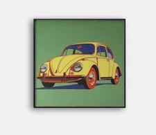 🏁 Pop Art Volkswagen Ads Print ''Framed" 🚘 Andy Warhol Style | Giclée | COA V5