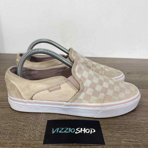 Vans Slip On Checkered Low Top Pink Beige Sneakers Women S 8 Ebay Vans Slip On Checkered Low Top Pink Beige Sneakers Women S 8 Ebay