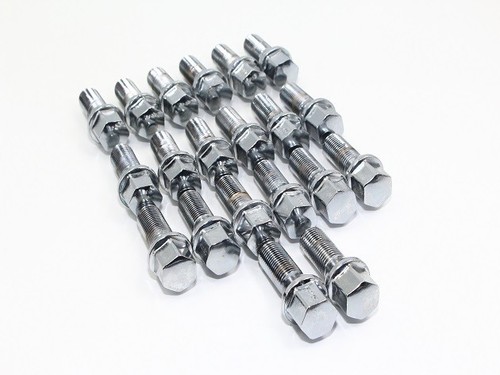 20 Chrome Lug Bolts Cone Seat 14x1.5 28mm Maserati Gran Turismo Quattroporte - Picture 2 of 3