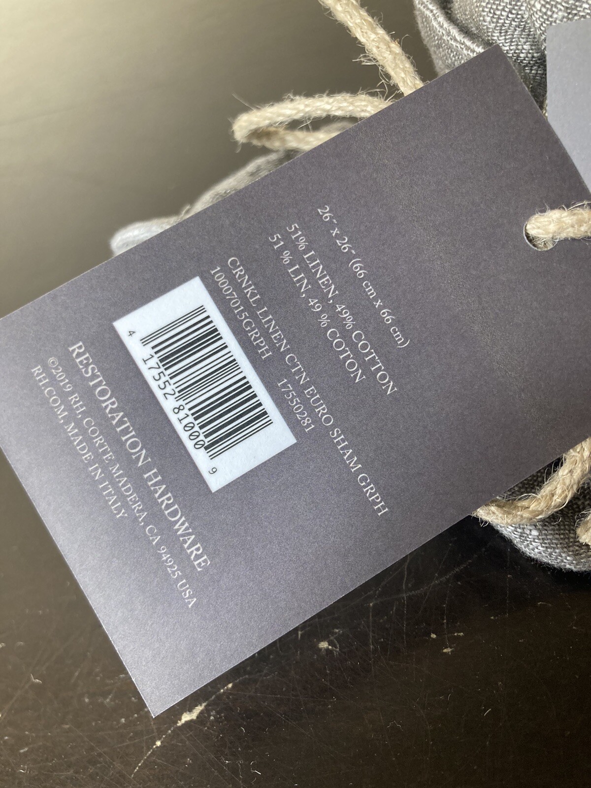 1 Restoration Hardware Italian Crinkled LinenCotton Euro Sham Graphite eBay