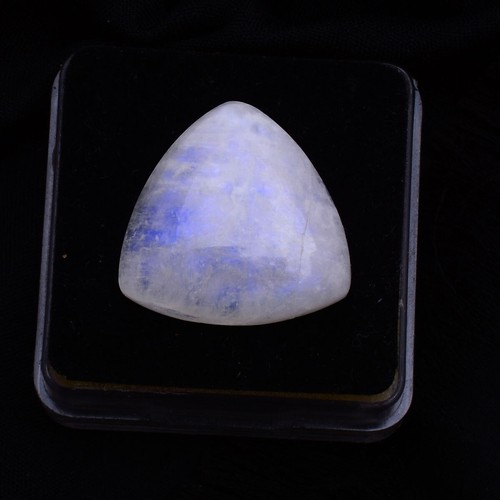 26.80 Cts Natural Moonstone 22mm Blue Fire Trillion Cabochon Untreated Gemstone