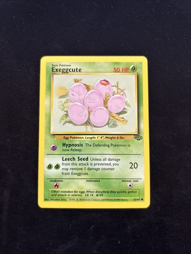Exeggcute Pokemon Card Unlimited Jungle Set 52/64 AW - Picture 2 of 9