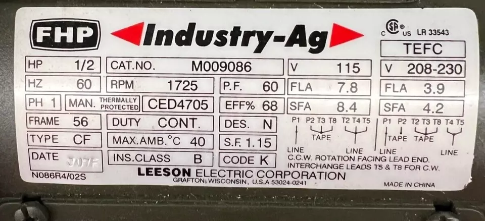 NEPTUNE B-4.0 ENCONOMY BATCH MIXER DIRECT DRIVE CLAMP MOUNT 1725 RPM 1/2 115/230 - Image 2 of 4