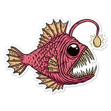 Angler Deep Sea Fish Vinyl Decal Sticker Indoor Outdoor 3 Sizes 8061