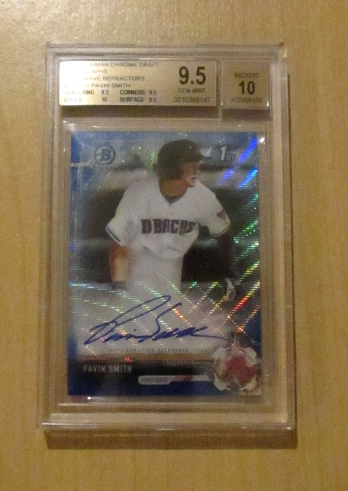2017 Bowman Draft Chrome Pavin Smith BLUE autograph BGS 9.5 auto grade 10 /150
