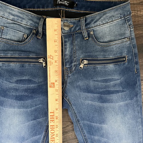 NANETTE LEPORE Belle Mid Rise Ankle Slim Straight Leg Faded Jeans Size 2 - Picture 6 of 8